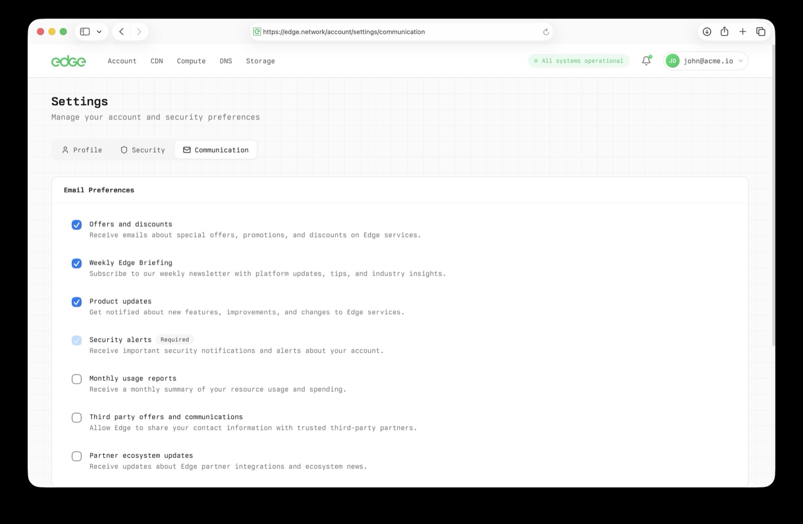 Communication preferences